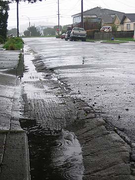 Rain on the street